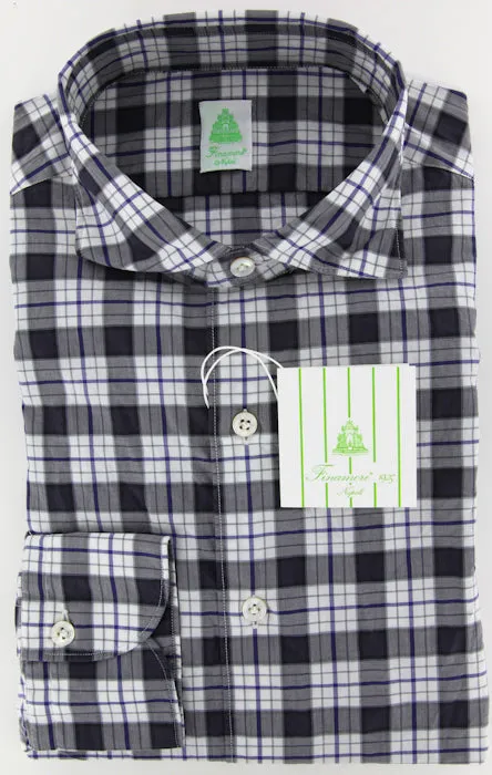 Finamore Napoli Navy Blue Shirt – Size: XL US / XL EU