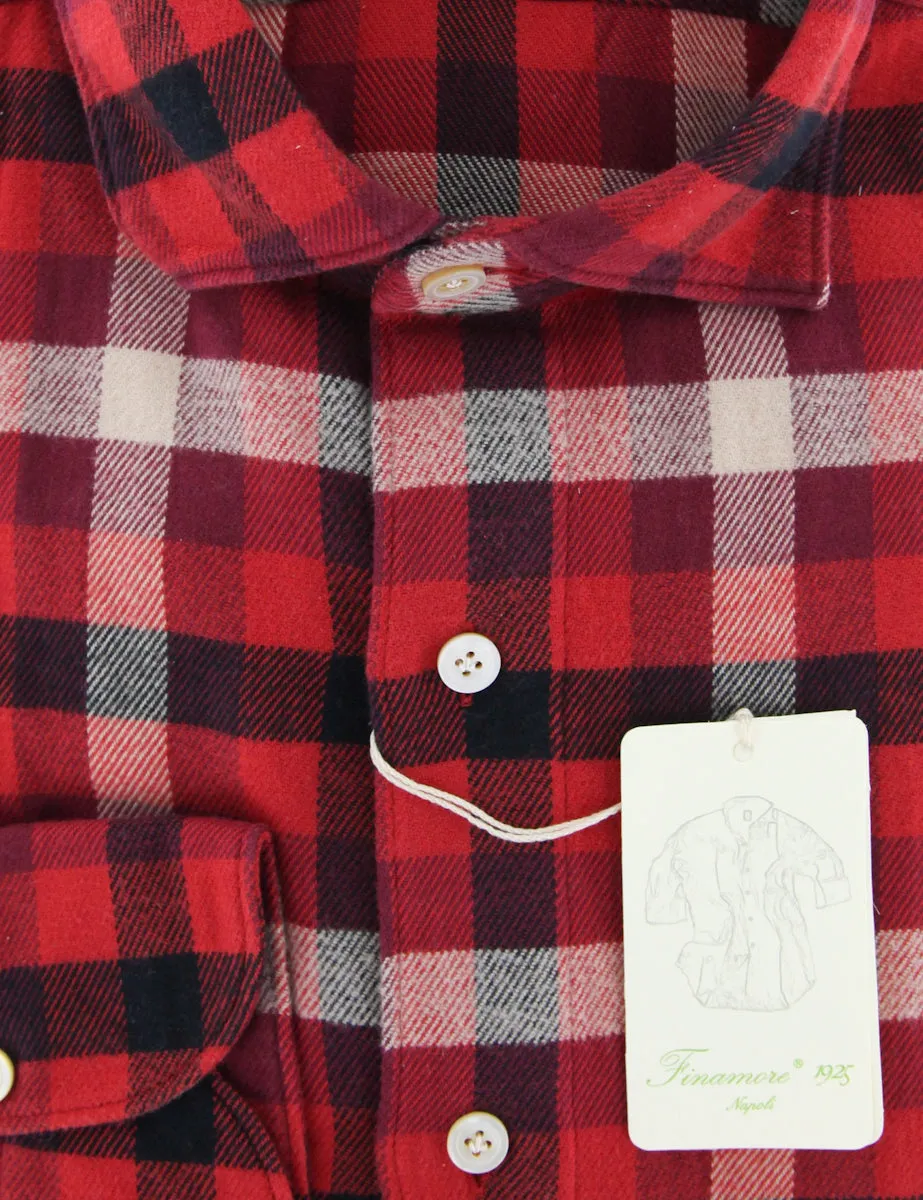 Finamore Napoli Red Shirt - Extra Slim