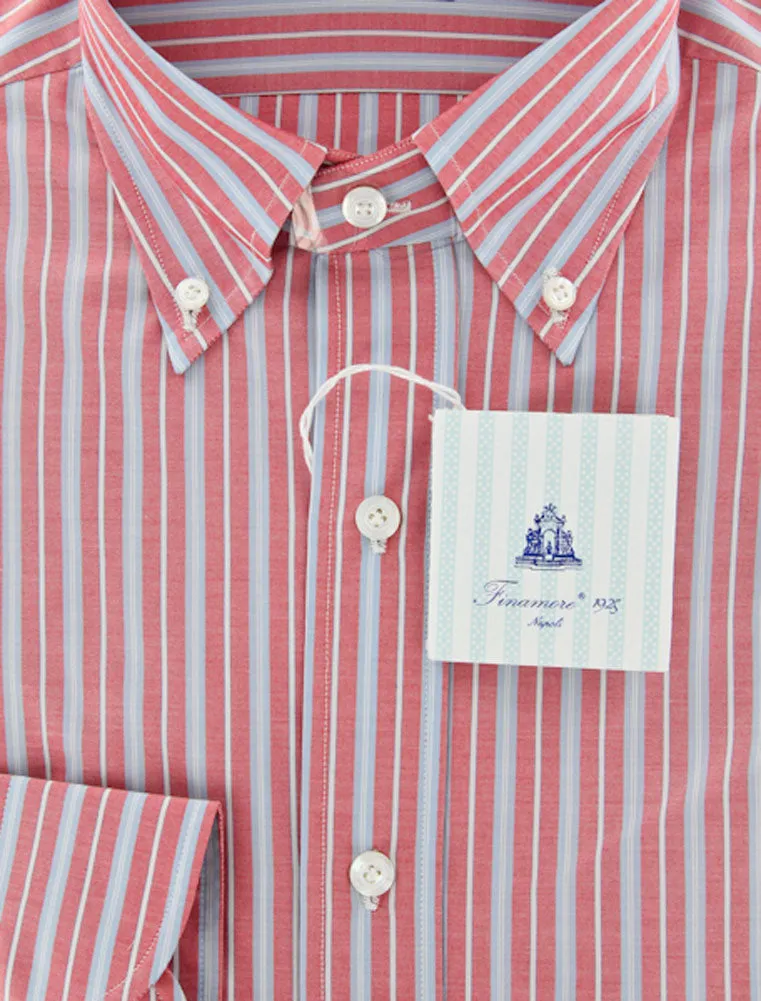 Finamore Napoli Red Shirt – Size: 17.5 US / 44 EU