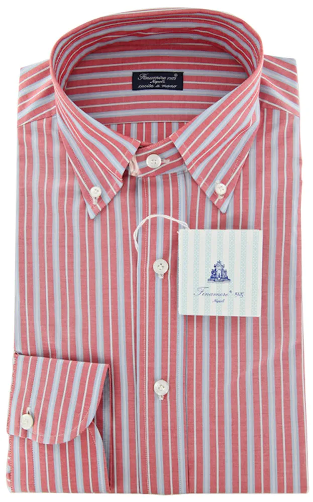Finamore Napoli Red Shirt – Size: 17.5 US / 44 EU
