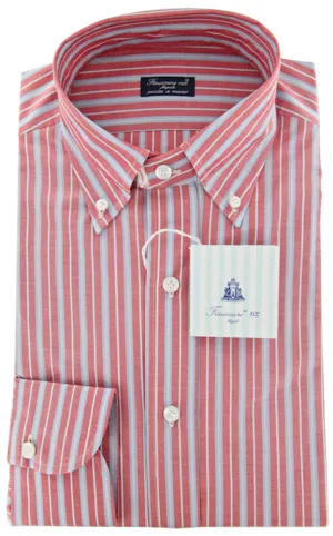 Finamore Napoli Red Shirt – Size: 17.5 US / 44 EU