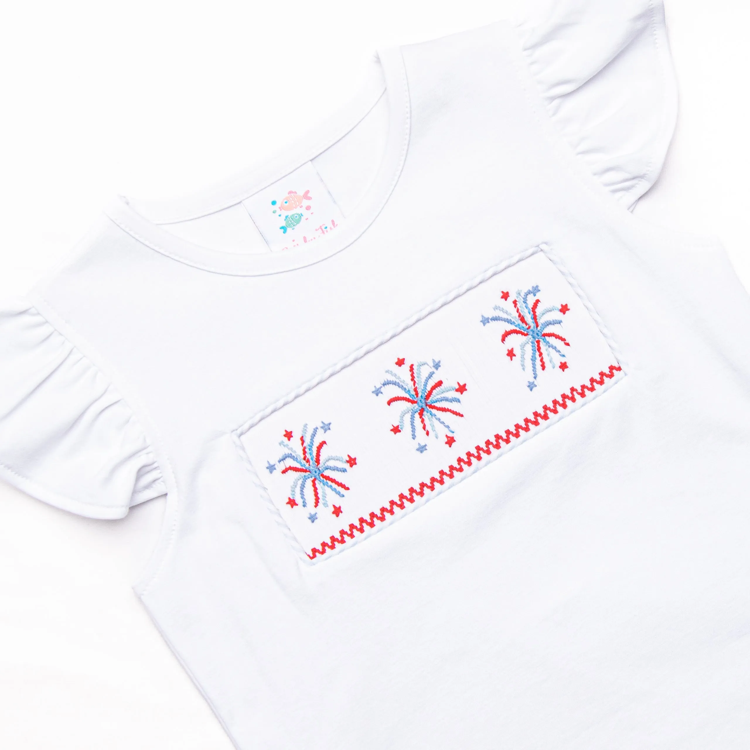 Fireworks and Freedom Smocked Short Set, Blue
