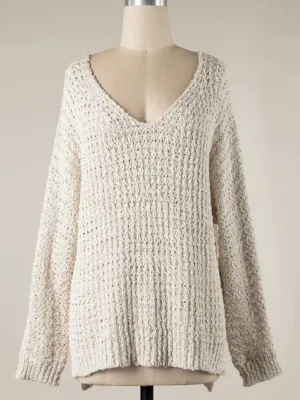 Fisherman Knit Sweater - Ecru