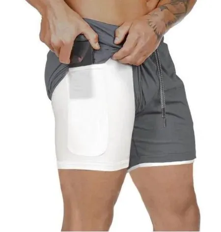 Fitness Running Shorts with Cell Phone Pocket