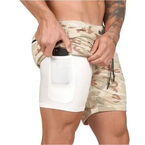 Fitness Running Shorts with Cell Phone Pocket