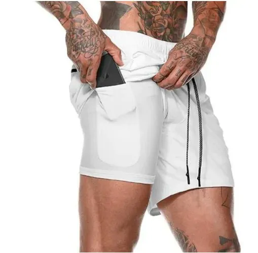 Fitness Running Shorts with Cell Phone Pocket