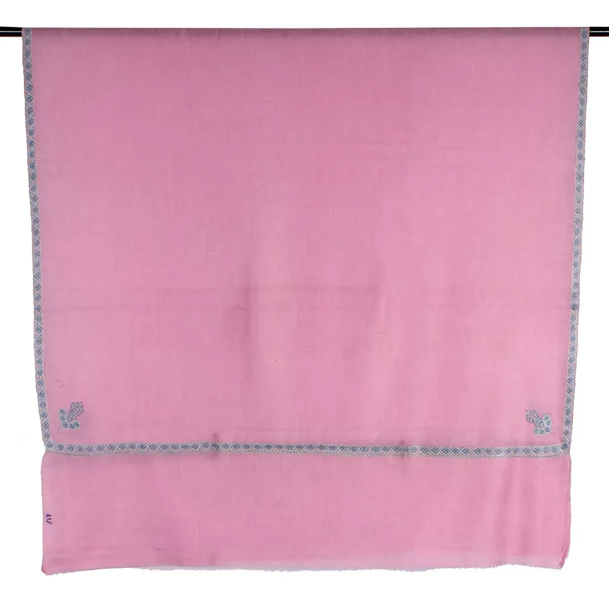 Flamingo Pink sozni Embroidered Hashidaar Pashmina Shawl