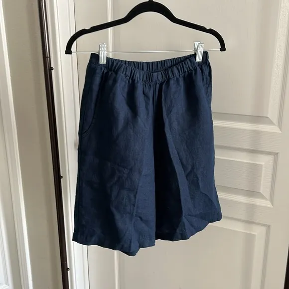 Flax Linen Sun Shorts Midnight Navy Size XS (P)