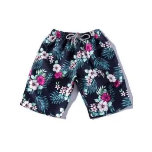 Florals Pattern Board Shorts - Cadetblue 2xl