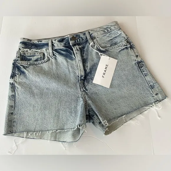 Frame Denim Le Simone Shorts Raw Hem Size 29 New $178
