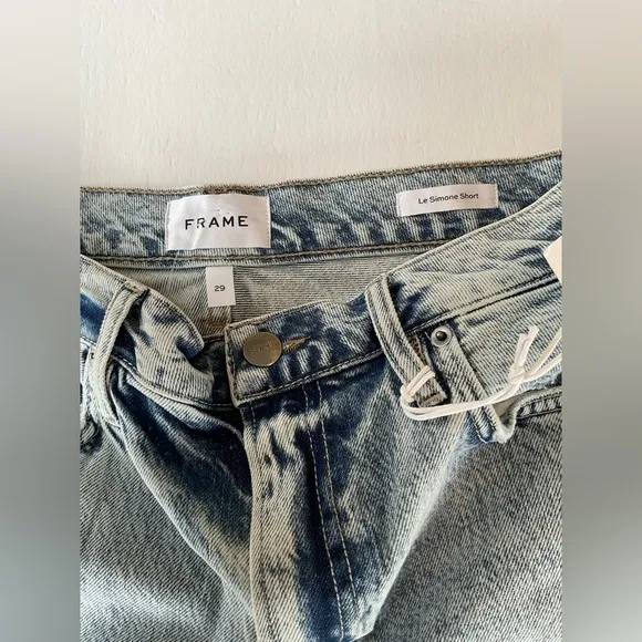 Frame Denim Le Simone Shorts Raw Hem Size 29 New $178