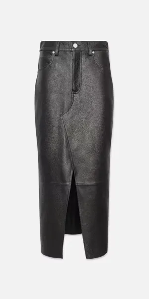 FRAME Leather Midaxi Skirt
