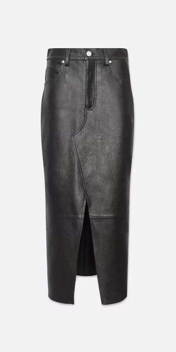 FRAME Leather Midaxi Skirt
