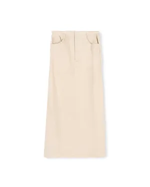 Frayed Seamed Maxi Skirt
