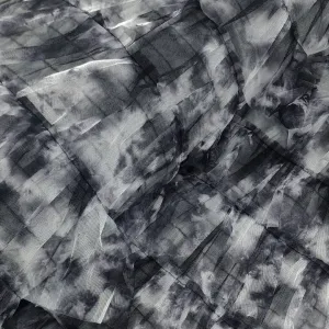 Fringed Tulle Tie Dye Fabric Black 150 cm
