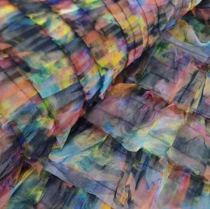 Fringed Tulle Tie Dye Fabric Multi 150 cm