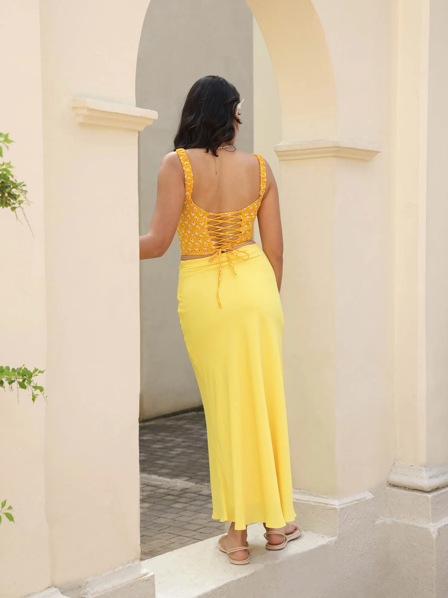 Front Ruched Bias  Skirt