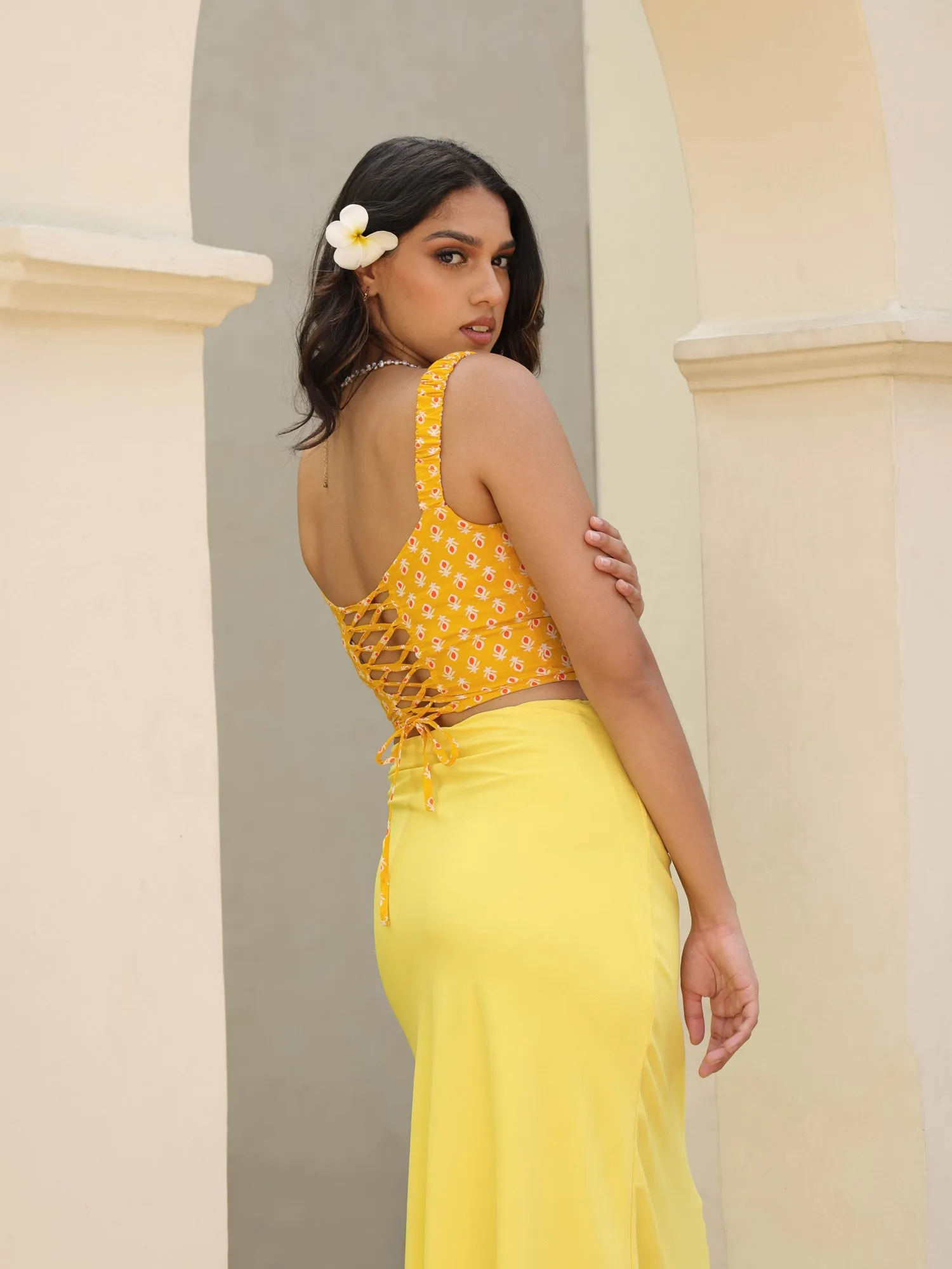 Front Ruched Bias  Skirt