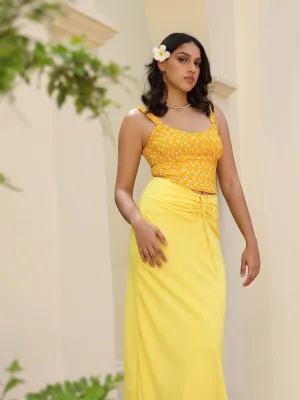 Front Ruched Bias  Skirt