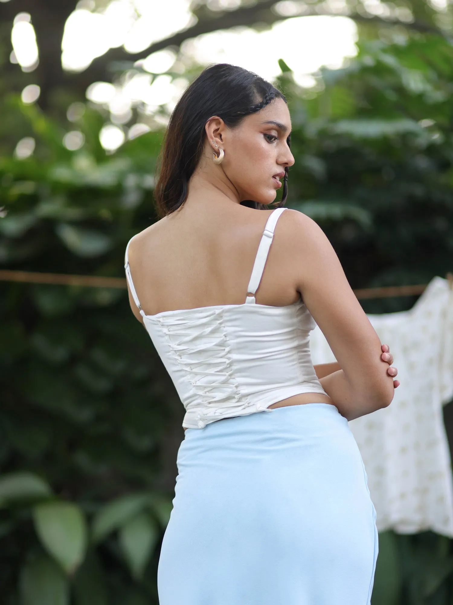 Front Ruched Maxi Skirt