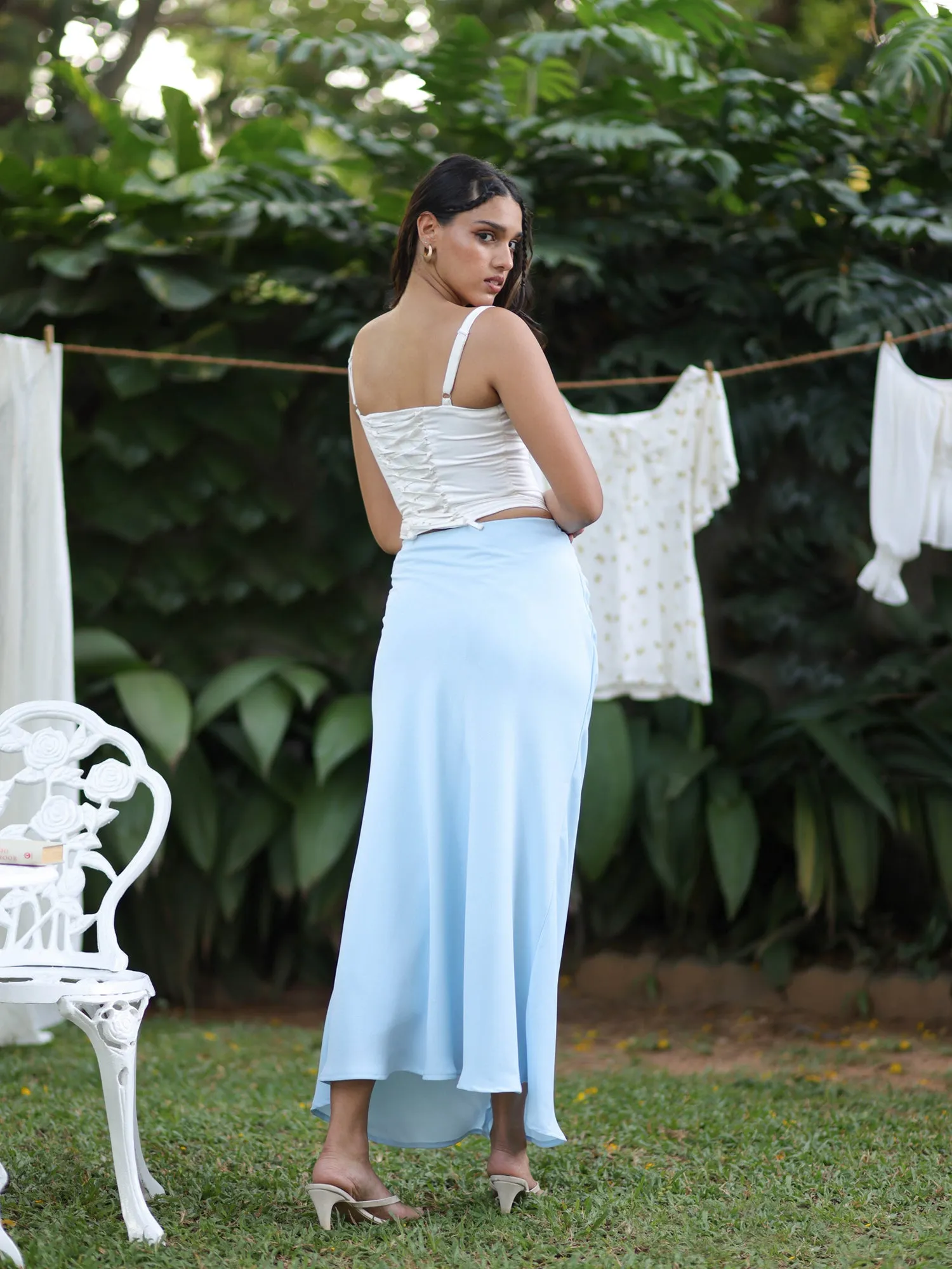 Front Ruched Maxi Skirt