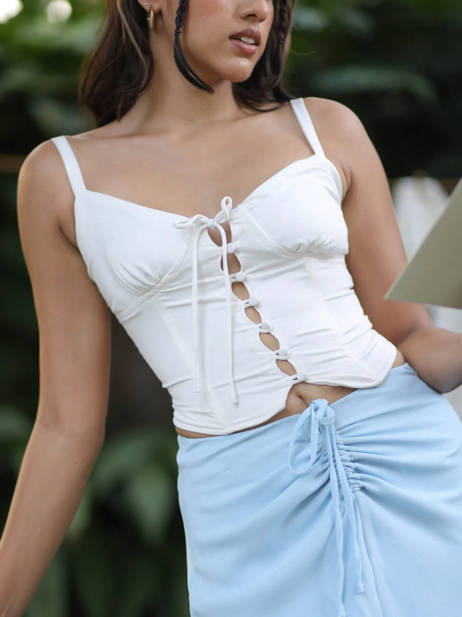 Front Ruched Maxi Skirt