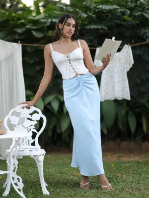 Front Ruched Maxi Skirt