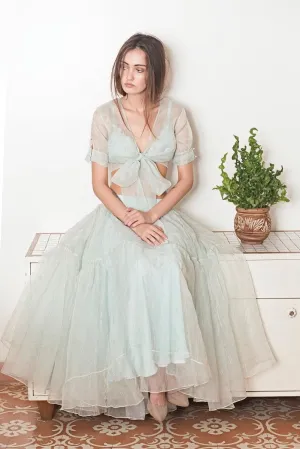 Frosted cotton tie crop and skirt set