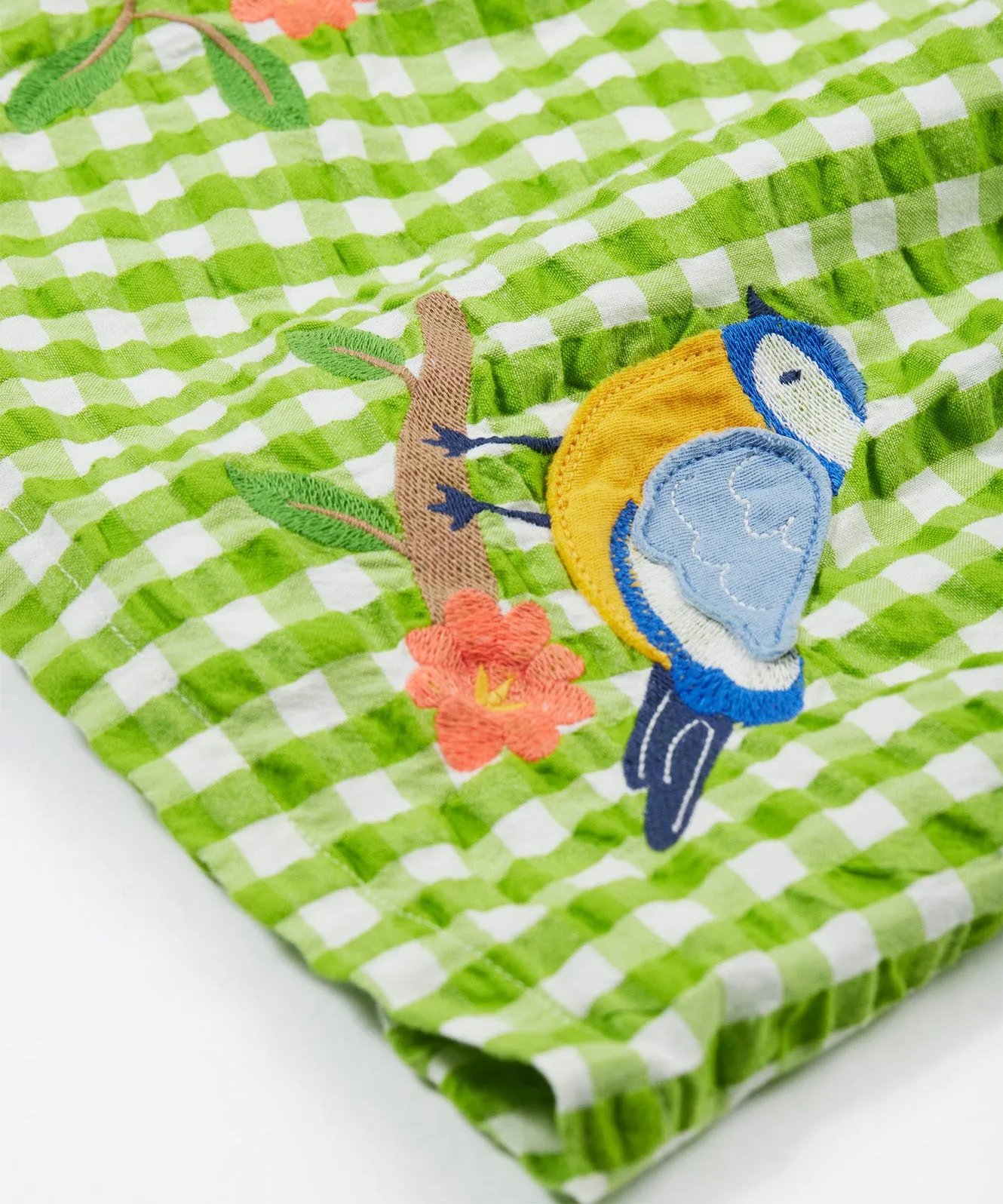 Frugi Zaria Dress - Macaw Gingham / Birds