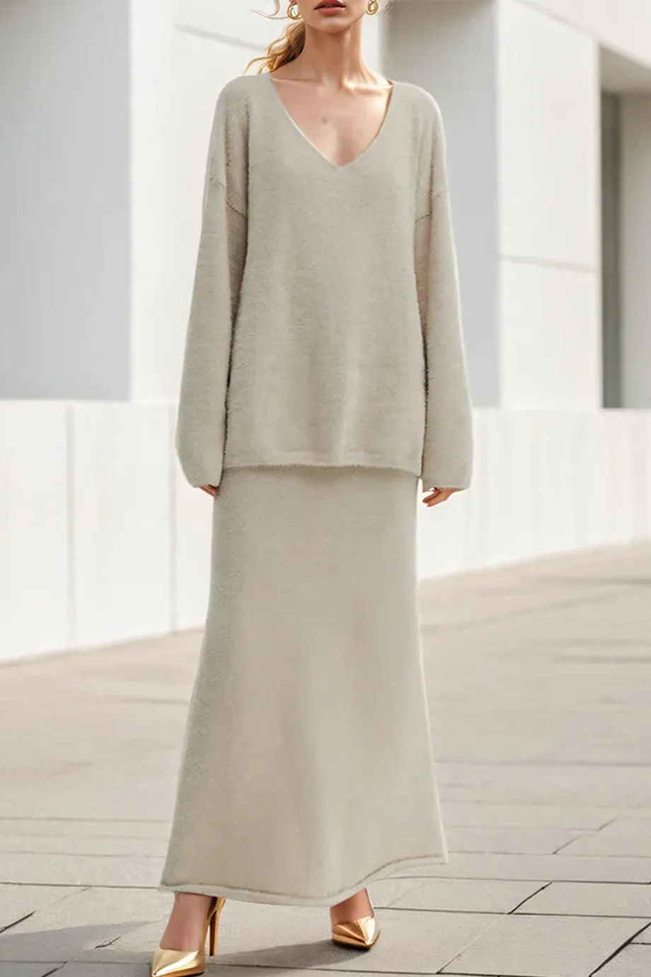 Giannie Knitted Sweater and Skirt Set