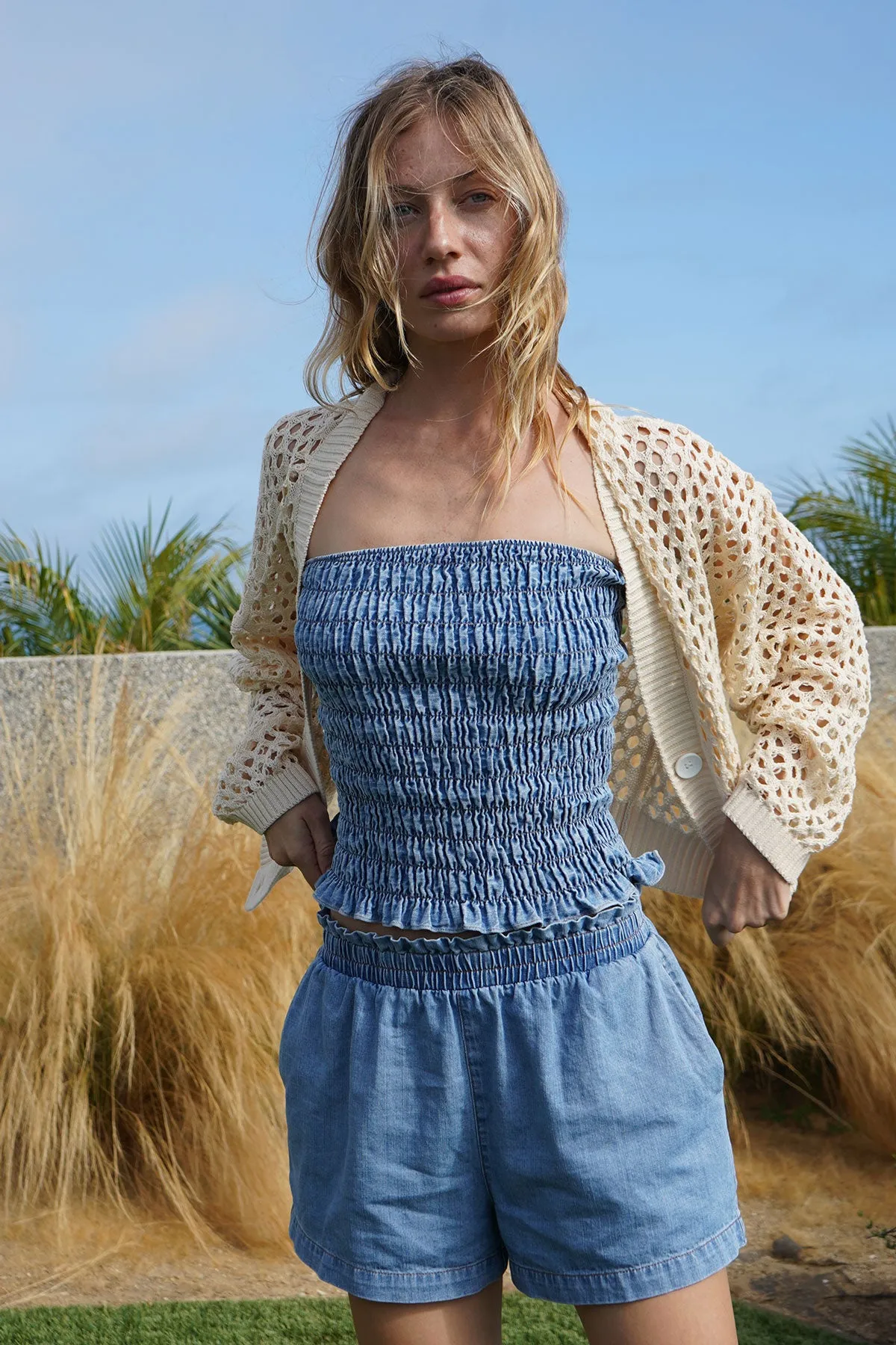 Gigi Chambray Tube - Faded Blue