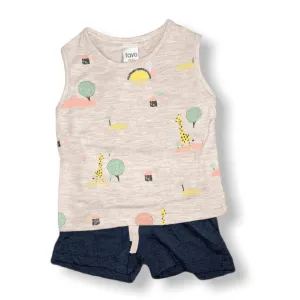 Giraffe Shorts and T-Shirt Set