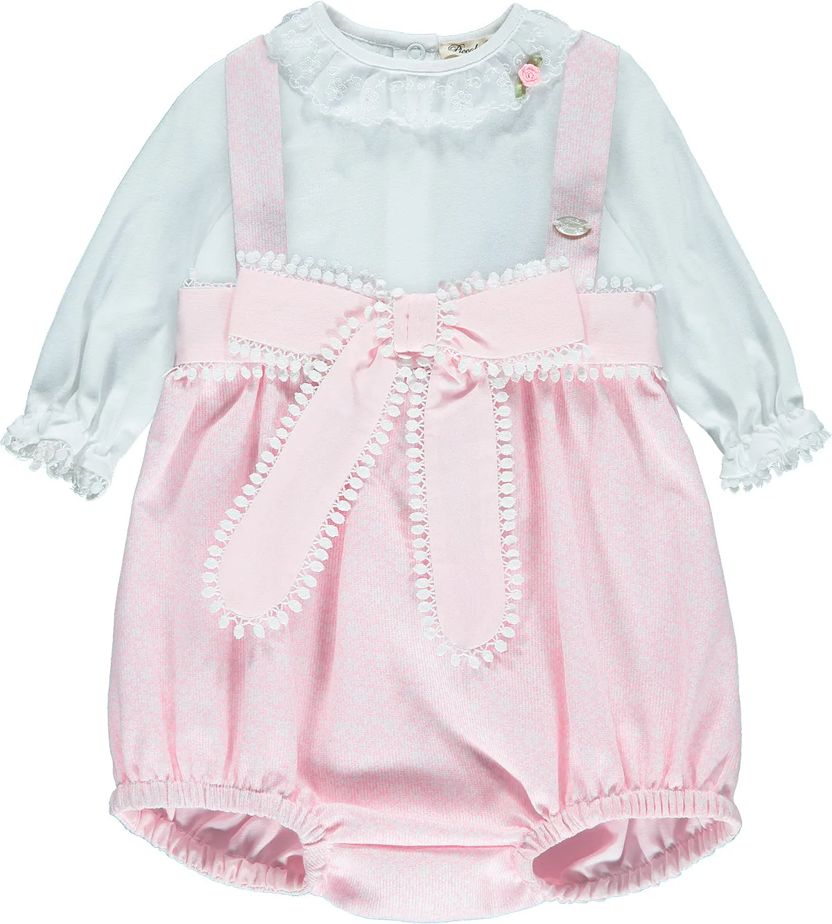 Girl White and Pink 2 Piece Outfit Set
