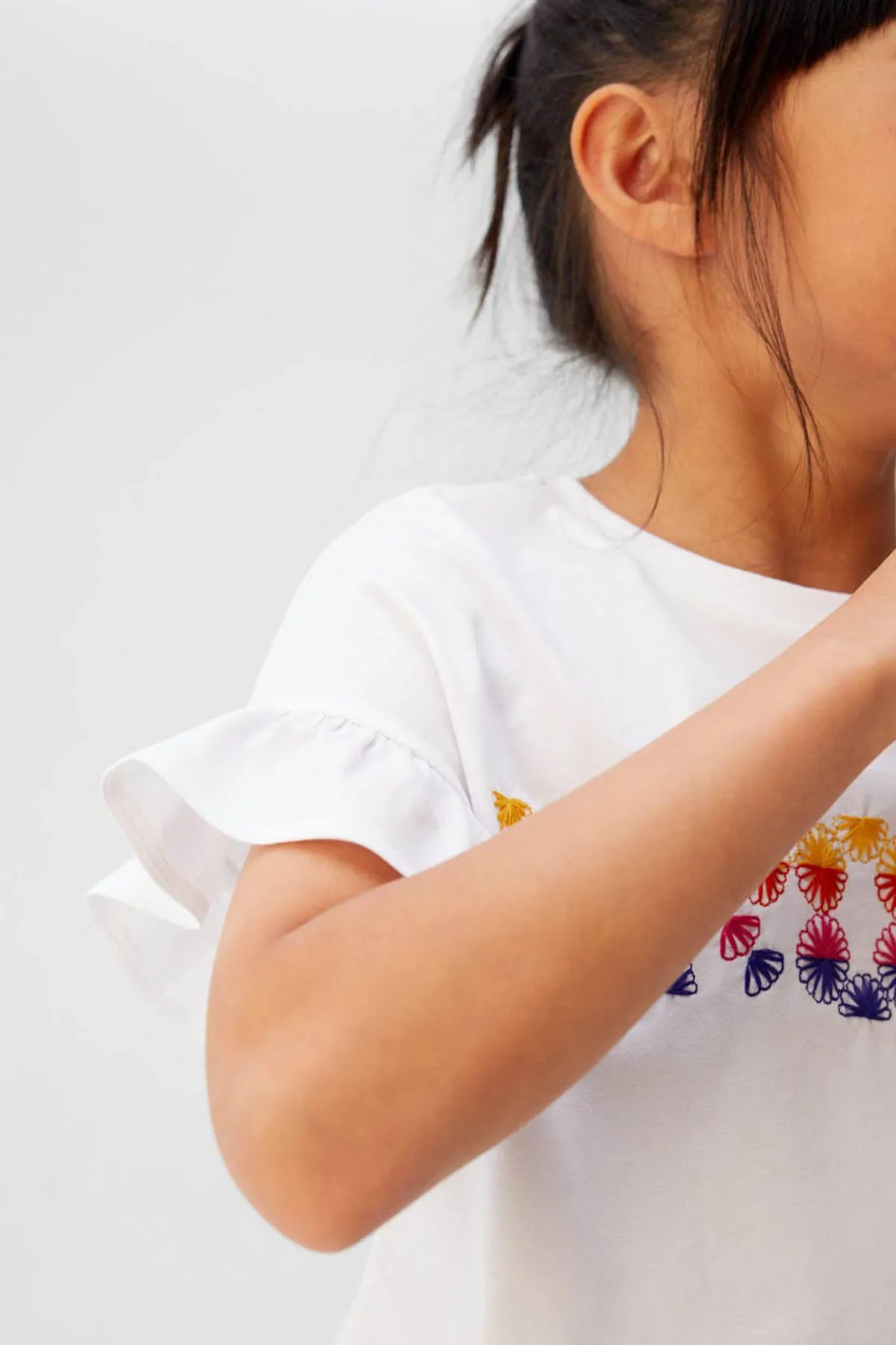 Girl's Embroidered Message T-Shirt