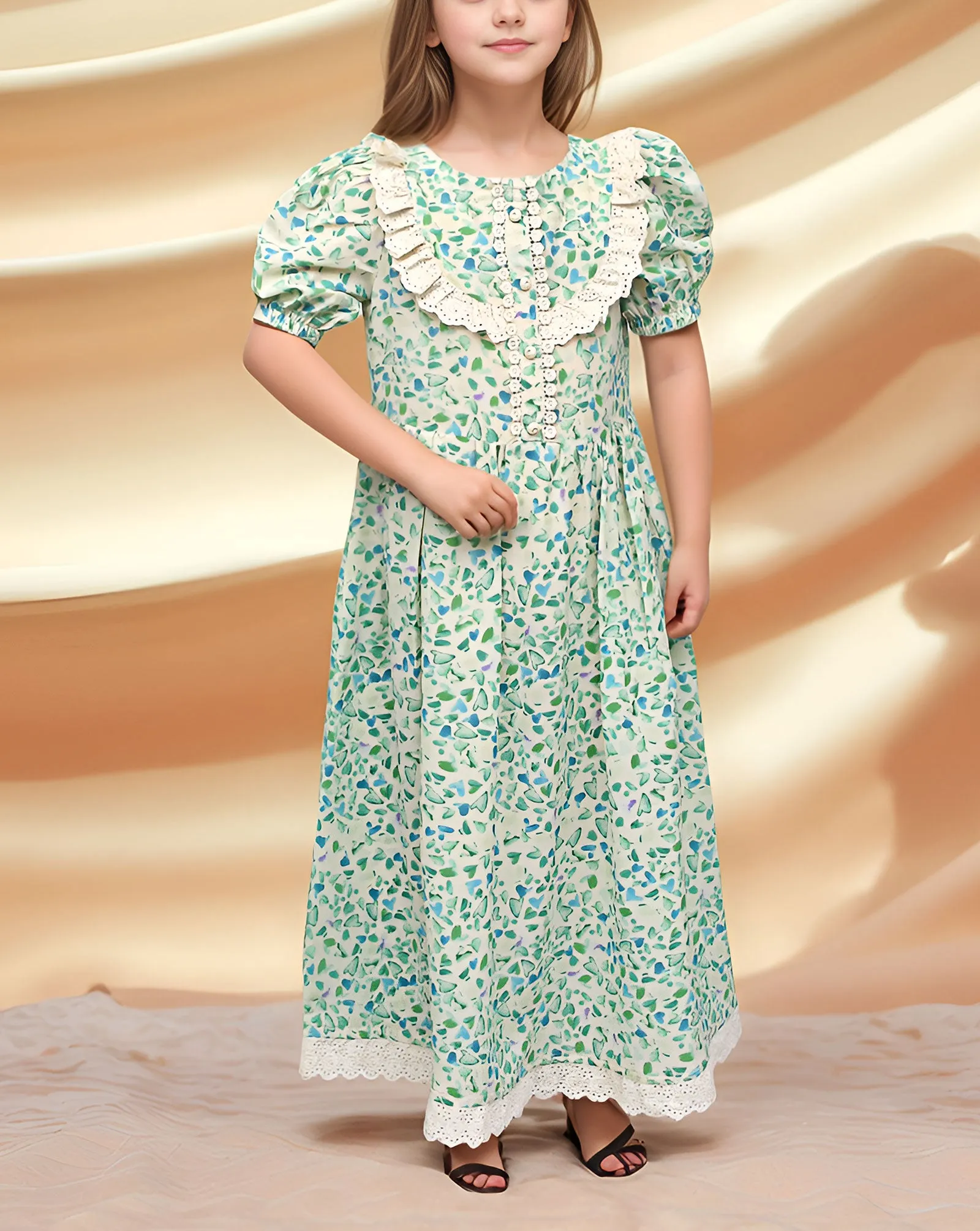GIRLS PRINTED MAXI