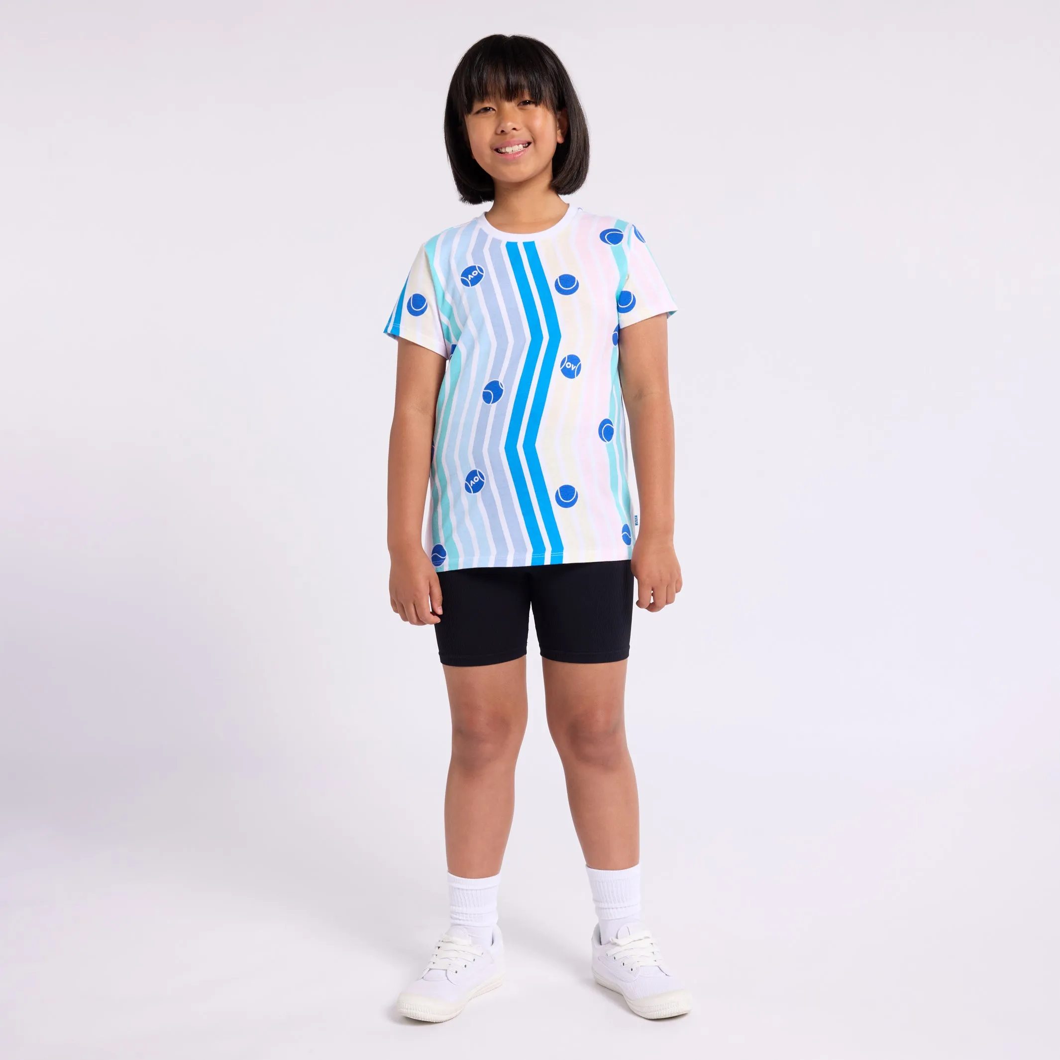 Girl's T-Shirt Stripes & Balls
