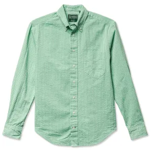 GITMAN VINTAGE - GREEN TONAL SEERSUCKER SHIRT
