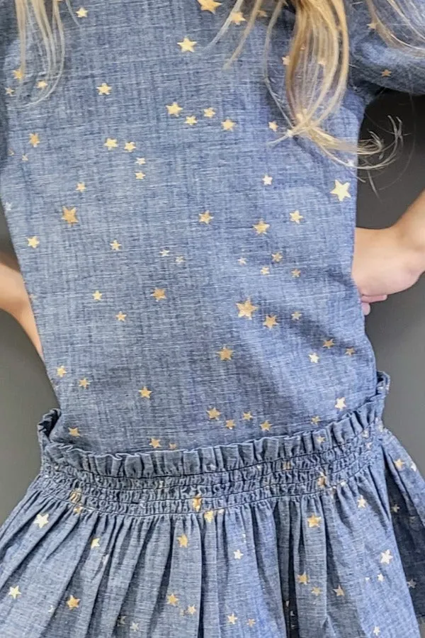 Gold Star Denim Dress