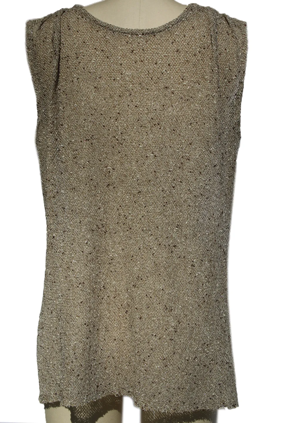 Golden Knit Cowl Neck Blouse