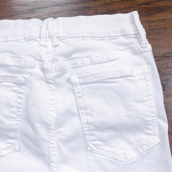 Good American • Destroyed Cutoff Denim Shorts White 004 ripped distressed jean