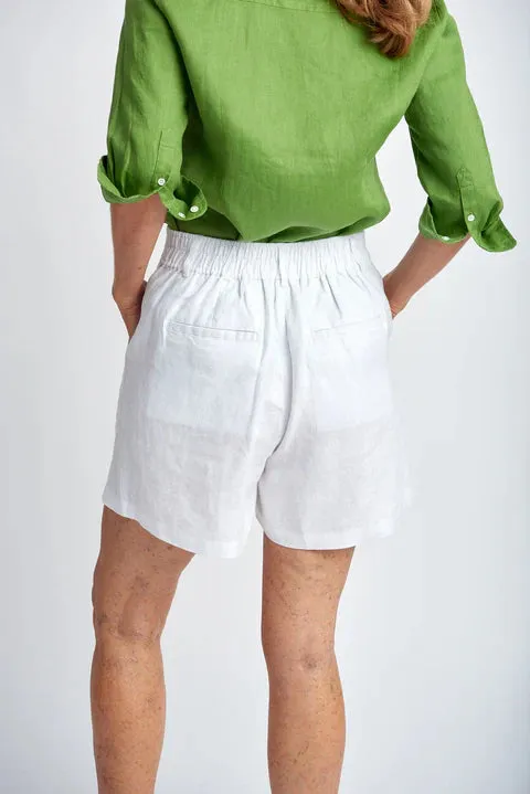 Goondiwindi Cotton Linen Shorts - White