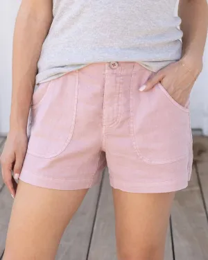 Grace and Lace Linen Shorts in Blush