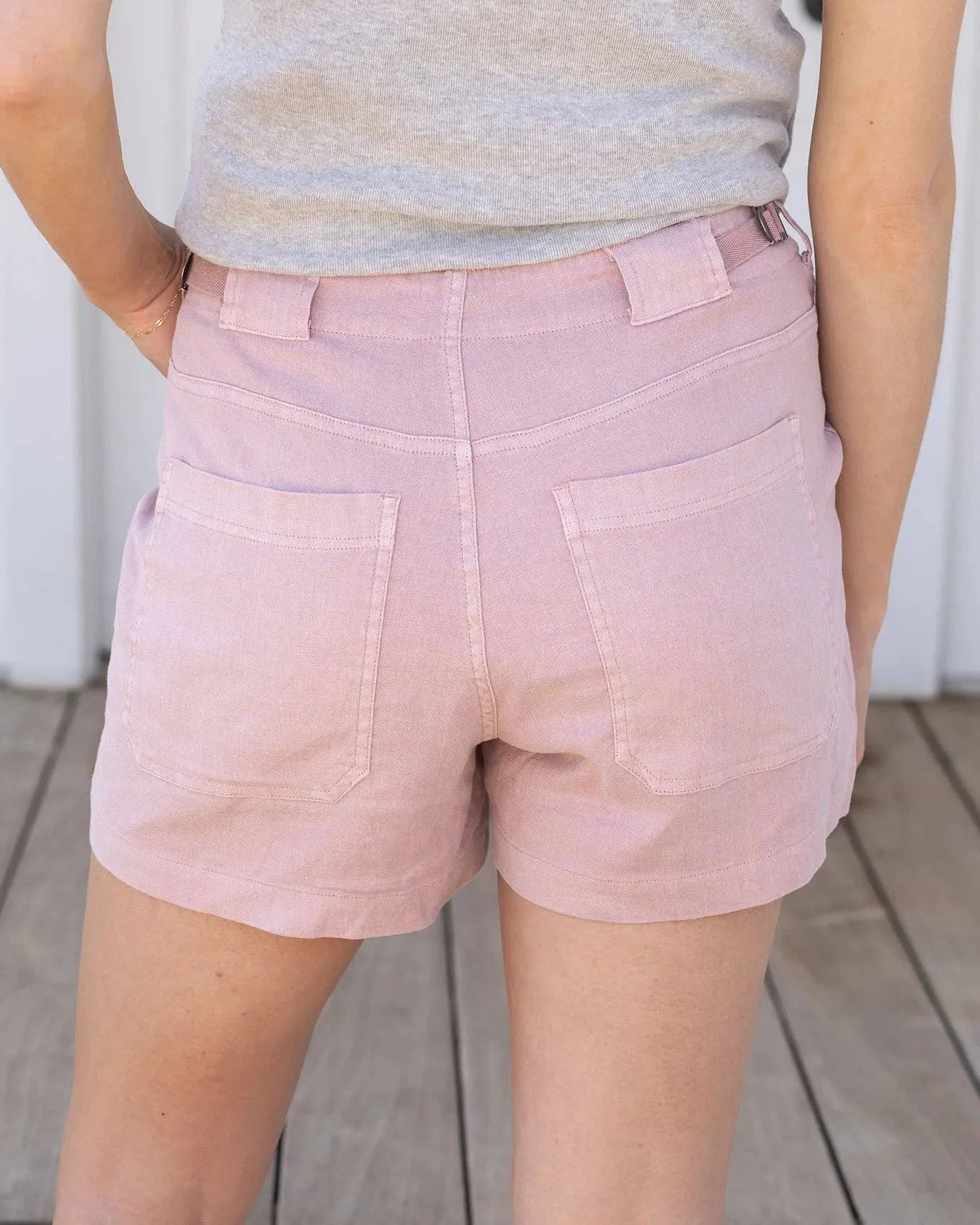 Grace and Lace Linen Shorts in Blush