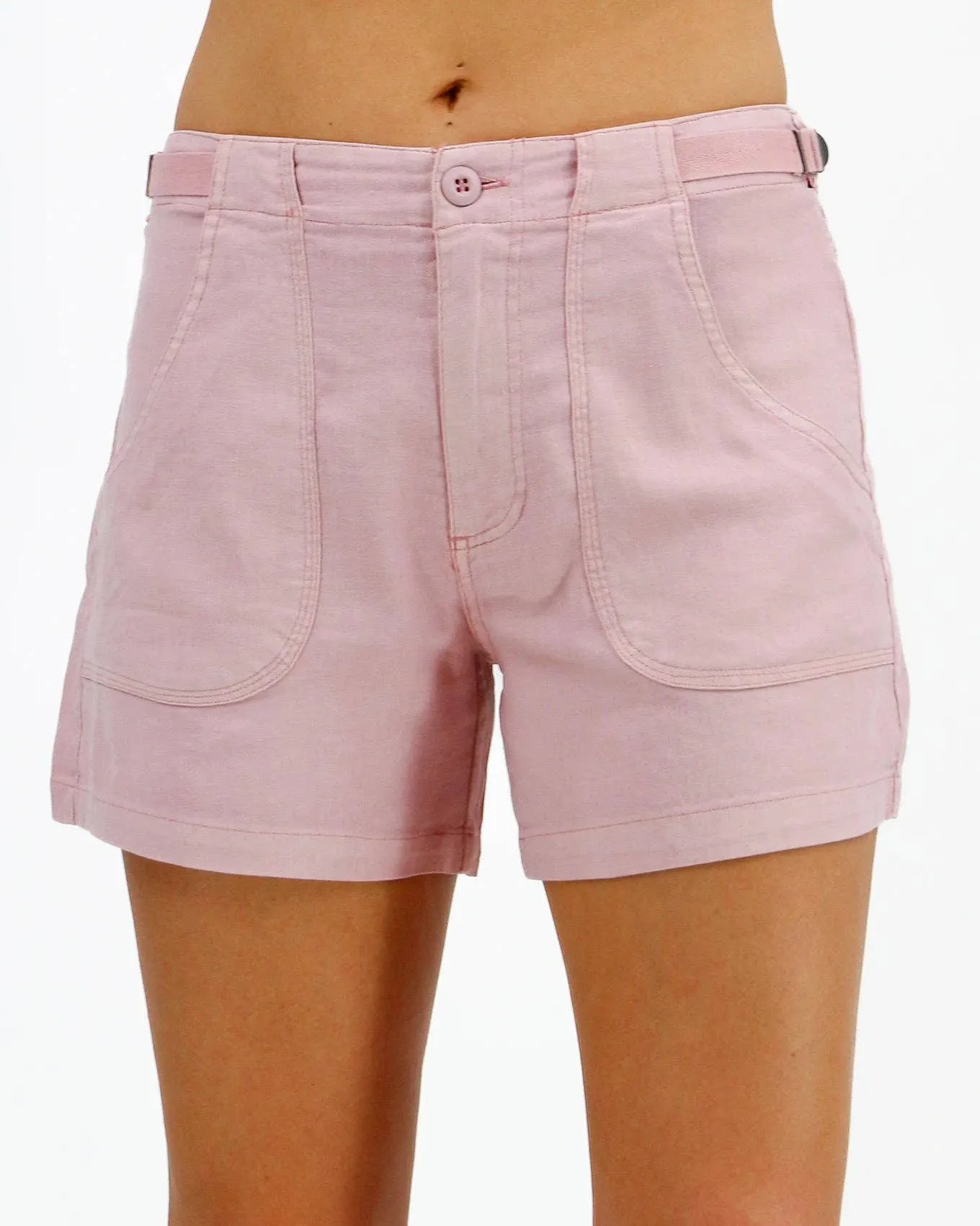Grace and Lace Linen Shorts in Blush
