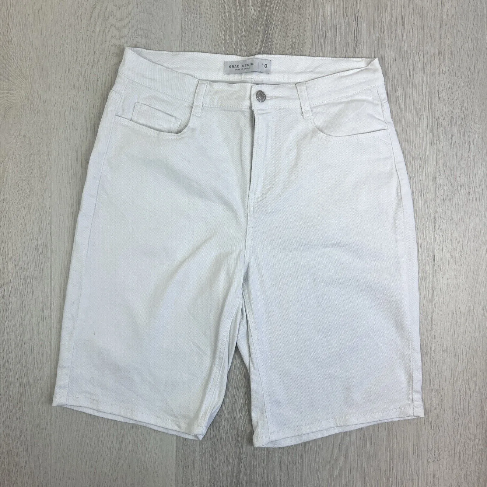Grae Denim Suzanne Grae Womens White Denim Shorts Size 10