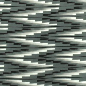 Gray-Multi Famous Designer Pixel Chevron Printed Silk Crepe De Chine Fabric
