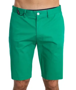 Green Cotton Stretch Chinos Shorts