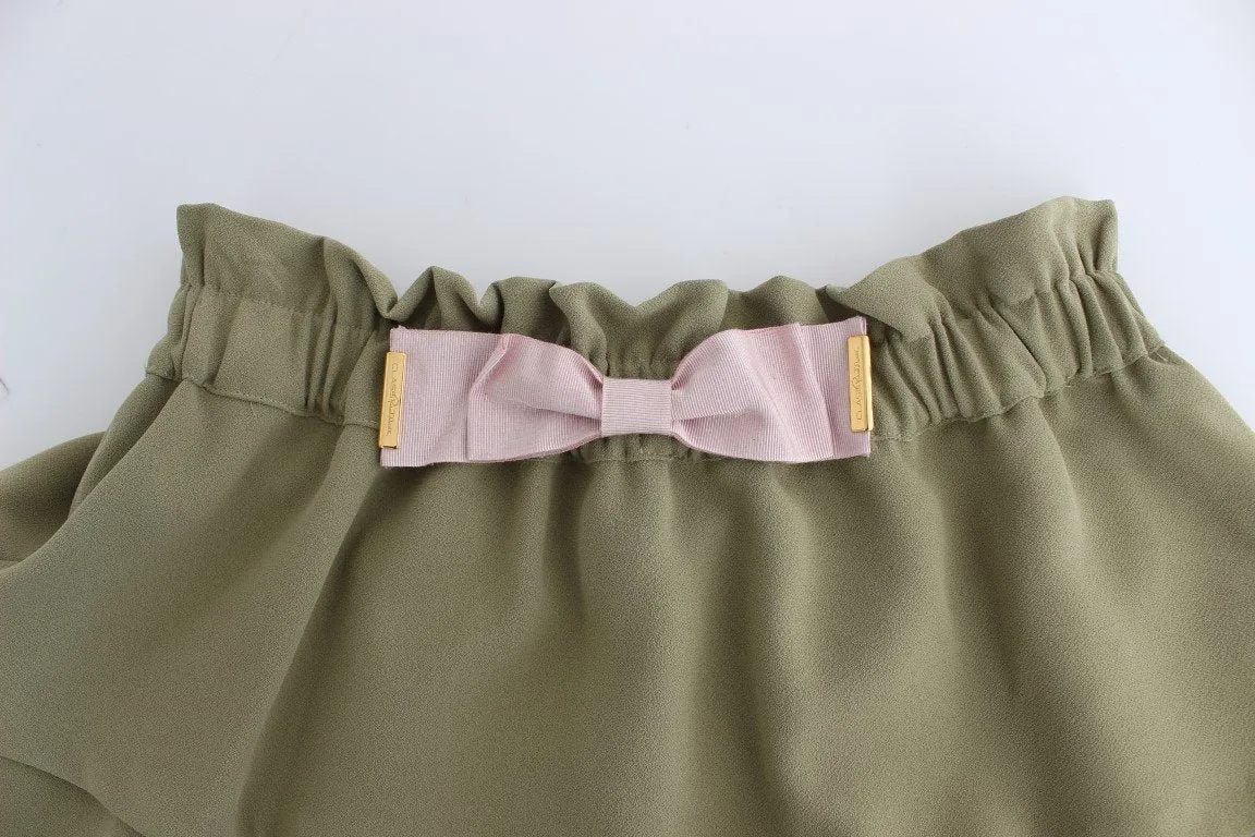Green mini skirt