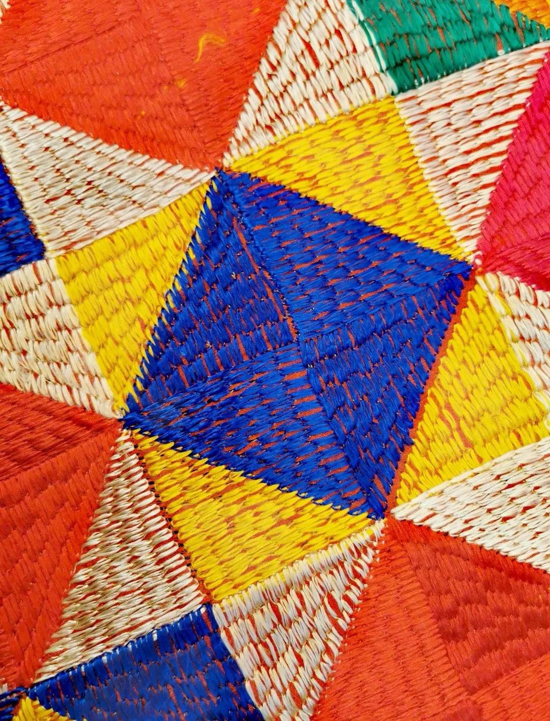 Gujarati silk floss work shawl