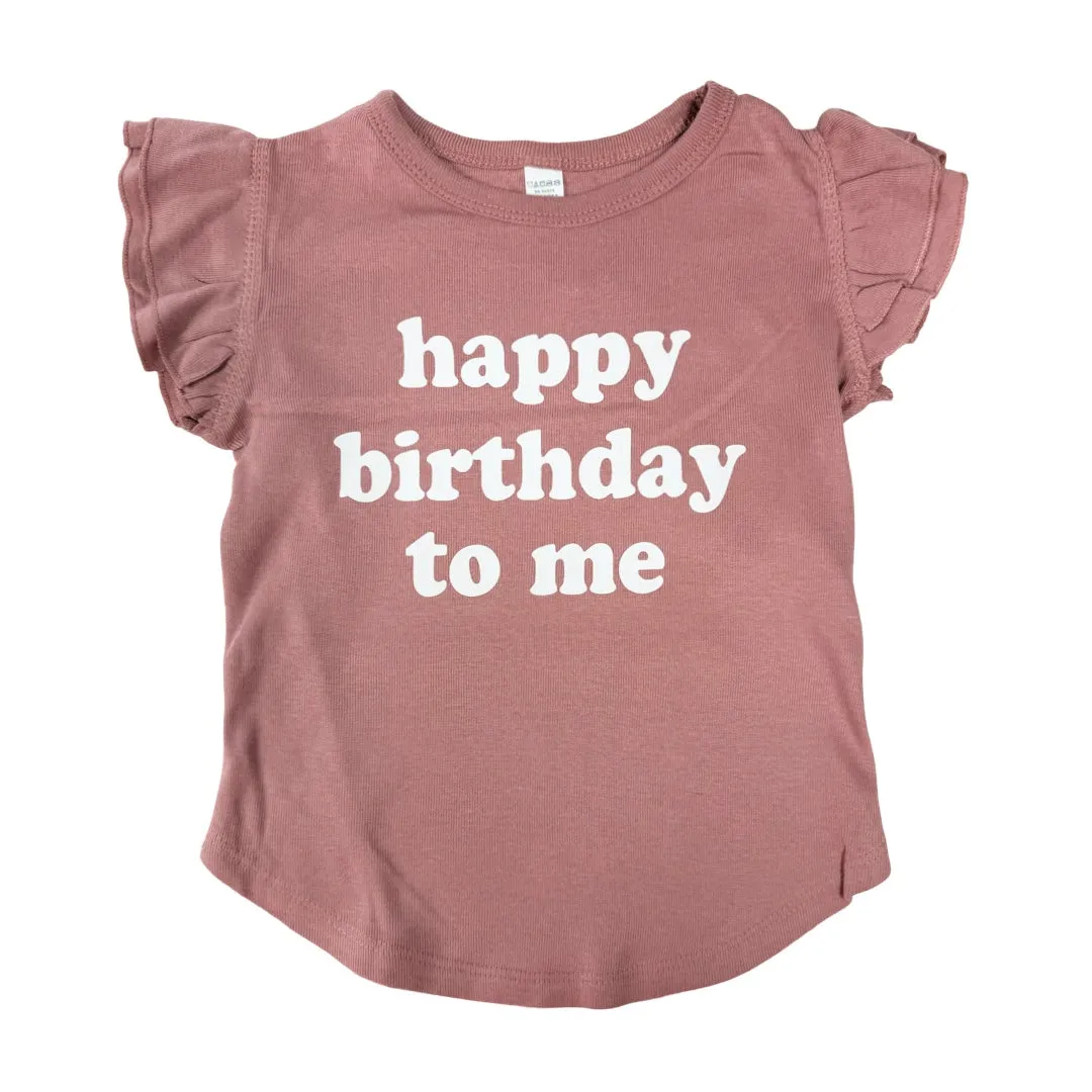Happy Birthday To Me Girl Ruffled Top